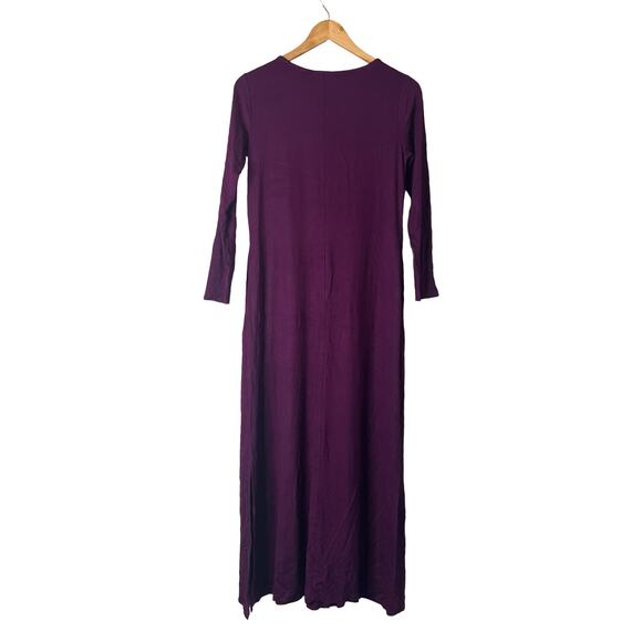 A624950 BELLE by Kim Gravel Rayon Span Bracelet Sleeve Maxi Dress Aubergine XXS - Picture 4 of 6